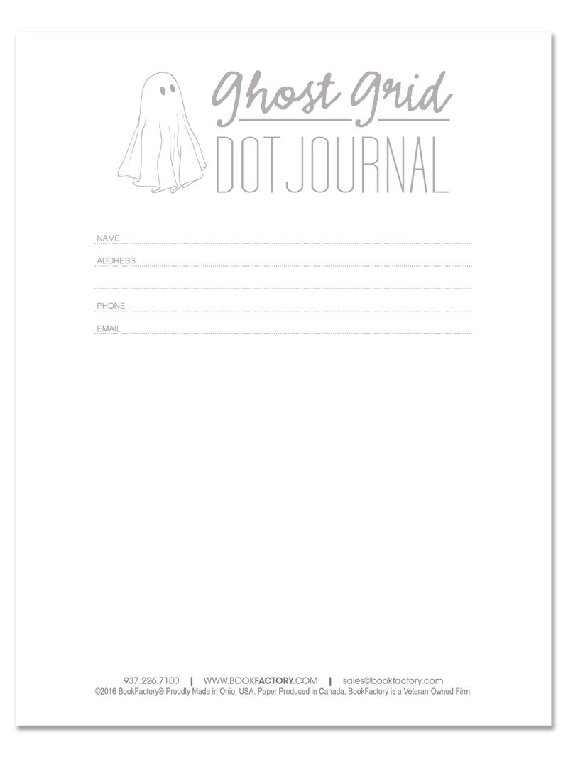 BookFactory Ghost Grid Dot Journal/Large Bullet Notebook 168 Pages 8.5'' x 11'' Soft Touch Dark Brown Cover Case Bound (Made in USA) - Image 2